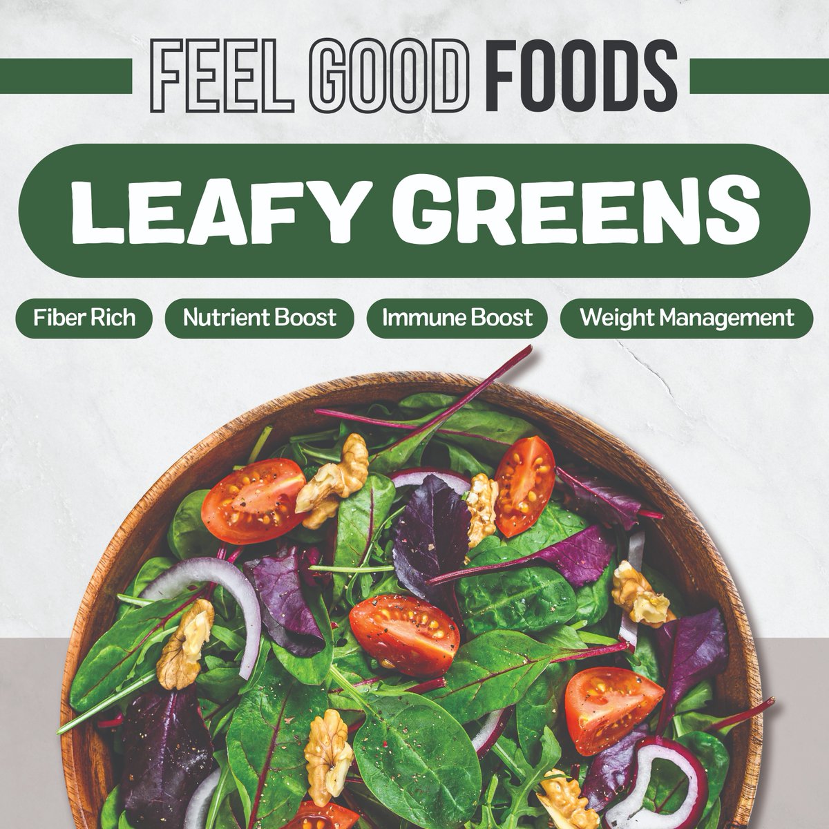 TFCulinary's tweet photo. The April Feel Good Food is leafy greens! 🥗 Take advantage of all the nutritional benefits by adding leafy greens to your plate 🍴 https://t.co/1lqNjIFtDQ