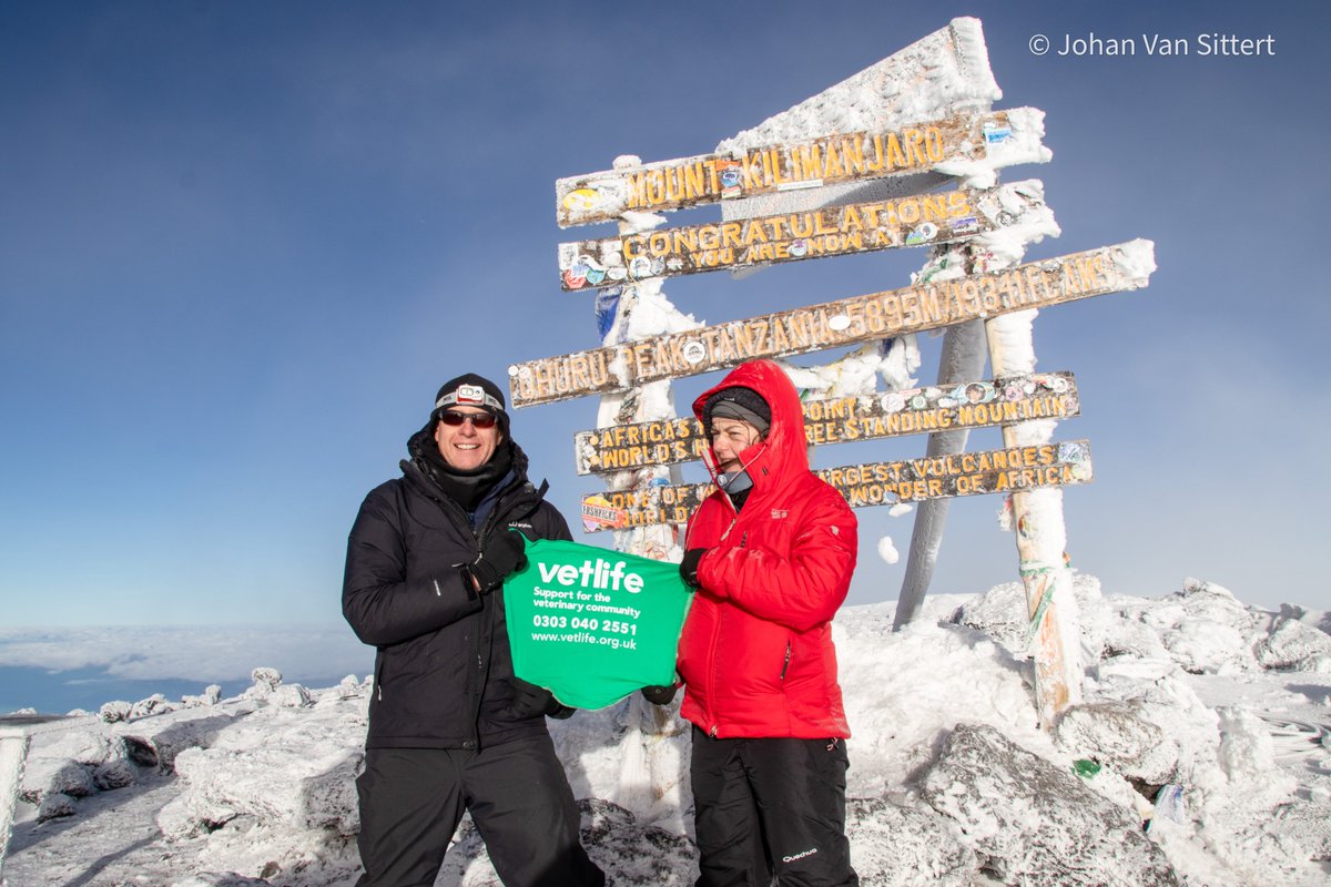 Vet Johan Van Sittert successfully climbed Mt. Kilimanjaro in aid of #Vetlife last month. His incredible efforts raised a fantastic £3000 for our charity! Congratulations and thank you to Johan, your support means the world. justgiving.com/page/johan-van…