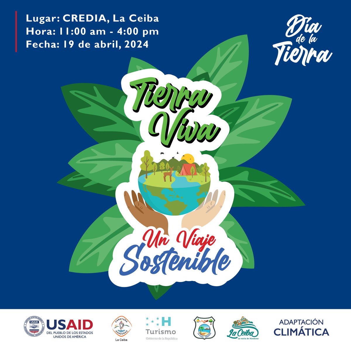 Este Viernes 19 de abril te invitamos a conmemorar el Dia de la Tierra en la ciudad de La Ceiba junto a La Camara de Turismo de La Ceiba, Municipalidad de La Ceiba y @USAIDHonduras desde el Jardín Botánico del CREDIA; empezando a las 11:00 am hasta las 4:00 pm, entrada gratuita.