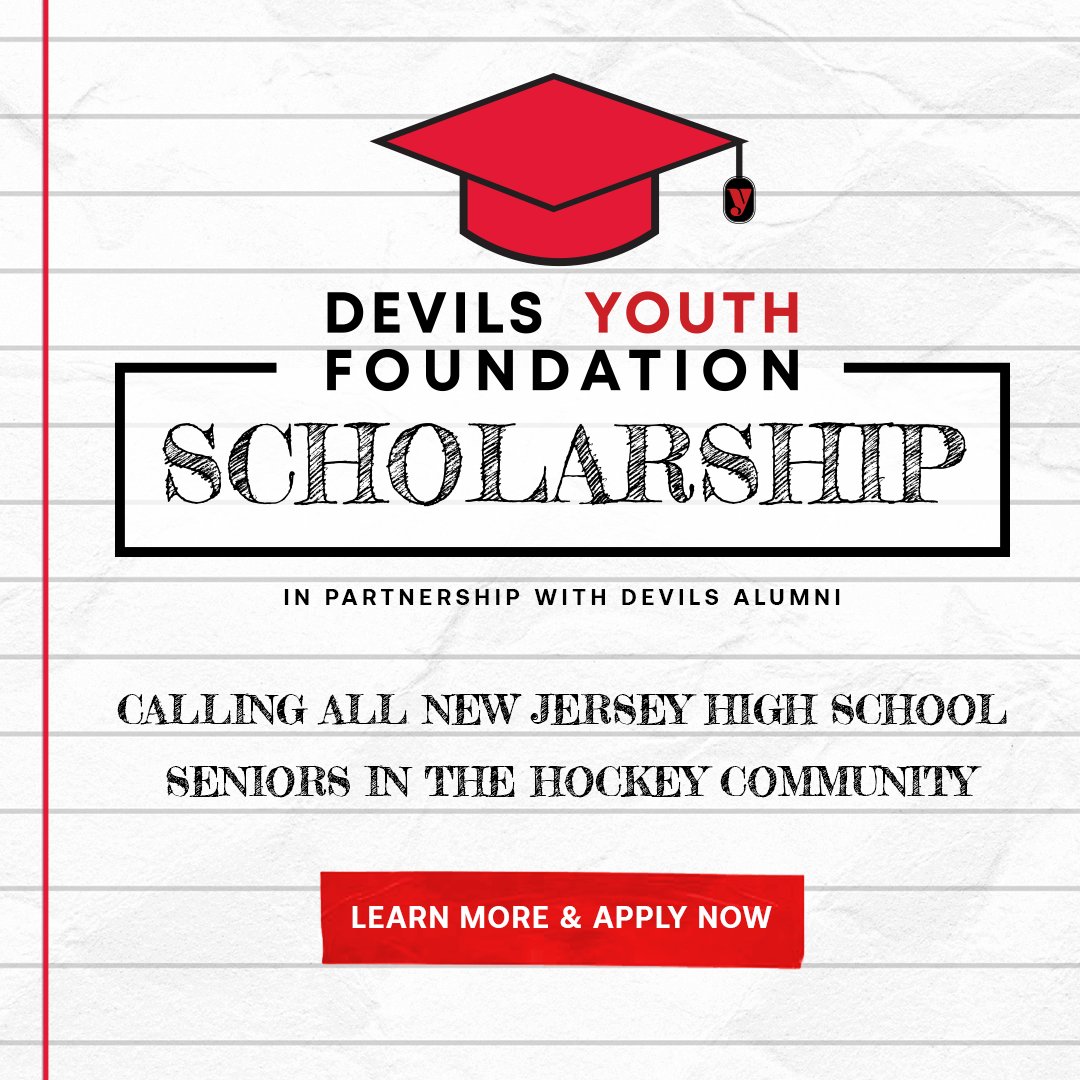 Get those applications in for the Devils Youth Foundation Scholarship Program in partnership with Devils Alumni. 

Ten local high school seniors can earn a $5,000 scholarship. Applications close Monday, April 15.

🔗: bit.ly/3U0sBYk
