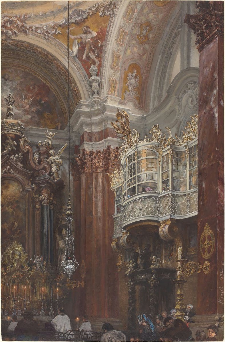 The Interior of the Jacobskirche at Innsbruck by Adolph Menzel, 1872