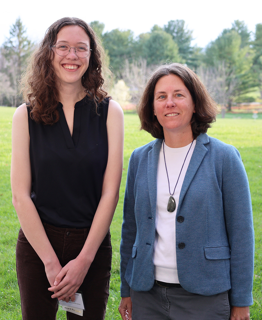 Congratulations to Rachel Morse for being named the CNRE’s 2024 Outstanding senior. She participated in multiple research projects and held leadership positions in the Bird Club and the Wildlife Society. Rachel was nominated by Professor Sarah Karpanty (at right).