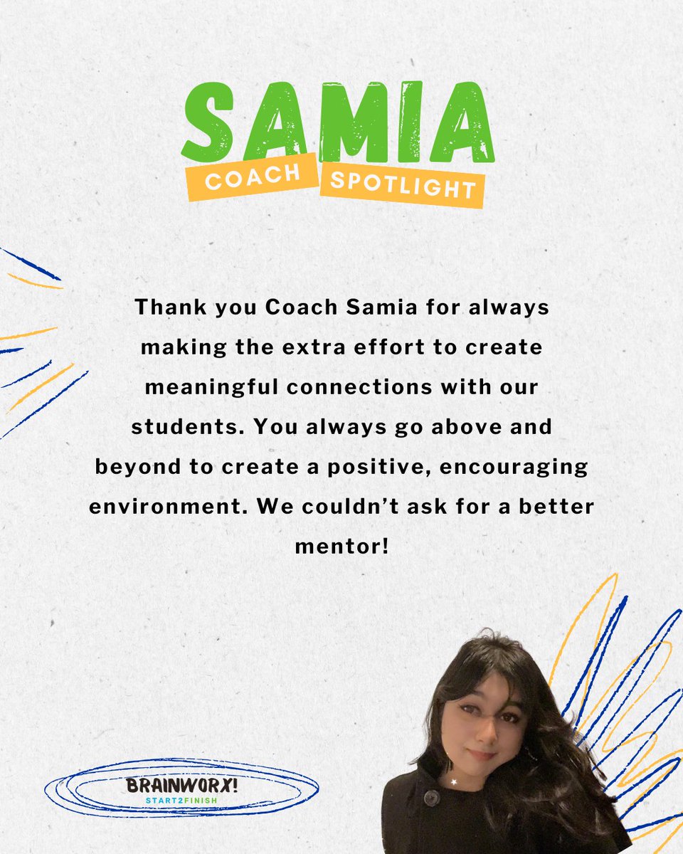 🌟Volunteer Coach Spotlight: Meet Coach Samia🌟
