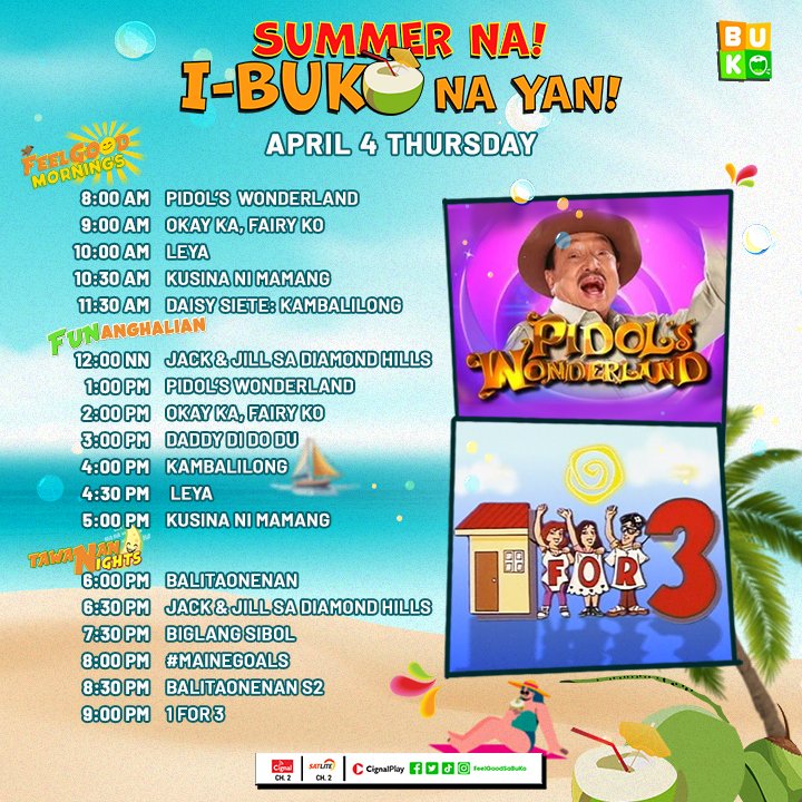 Dahil walang pasok ang kids ngayon, maraming fantasy comedy shows ang mapapanood sa BuKo. Nood na! #FeelGoodSaBuKo