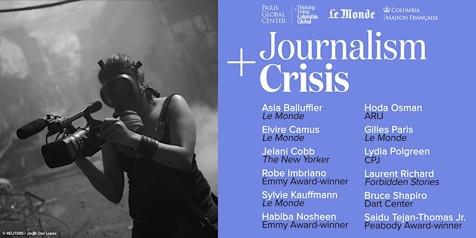 The @CGCParisCenter, @lemondefr, and the @Columbia_MF will host “Journalism and Crisis,” three specialized panels with world-renowned journalists on the threats they face. April 15–17, NYC Learn more: opcofamerica.org/Eventposts/jou…