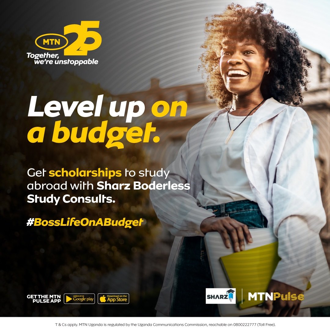 Elevate your education with #MTNPulse and get a chance to study in the U.S, U.K, Germany, Ireland or Canada? ✈️

It is simple, visit the #MTNPulse App, click ‘EDUCATION’ to unlock #StudyAbroad opportunities with @SharzConsults.
#BossLifeOnAbudget