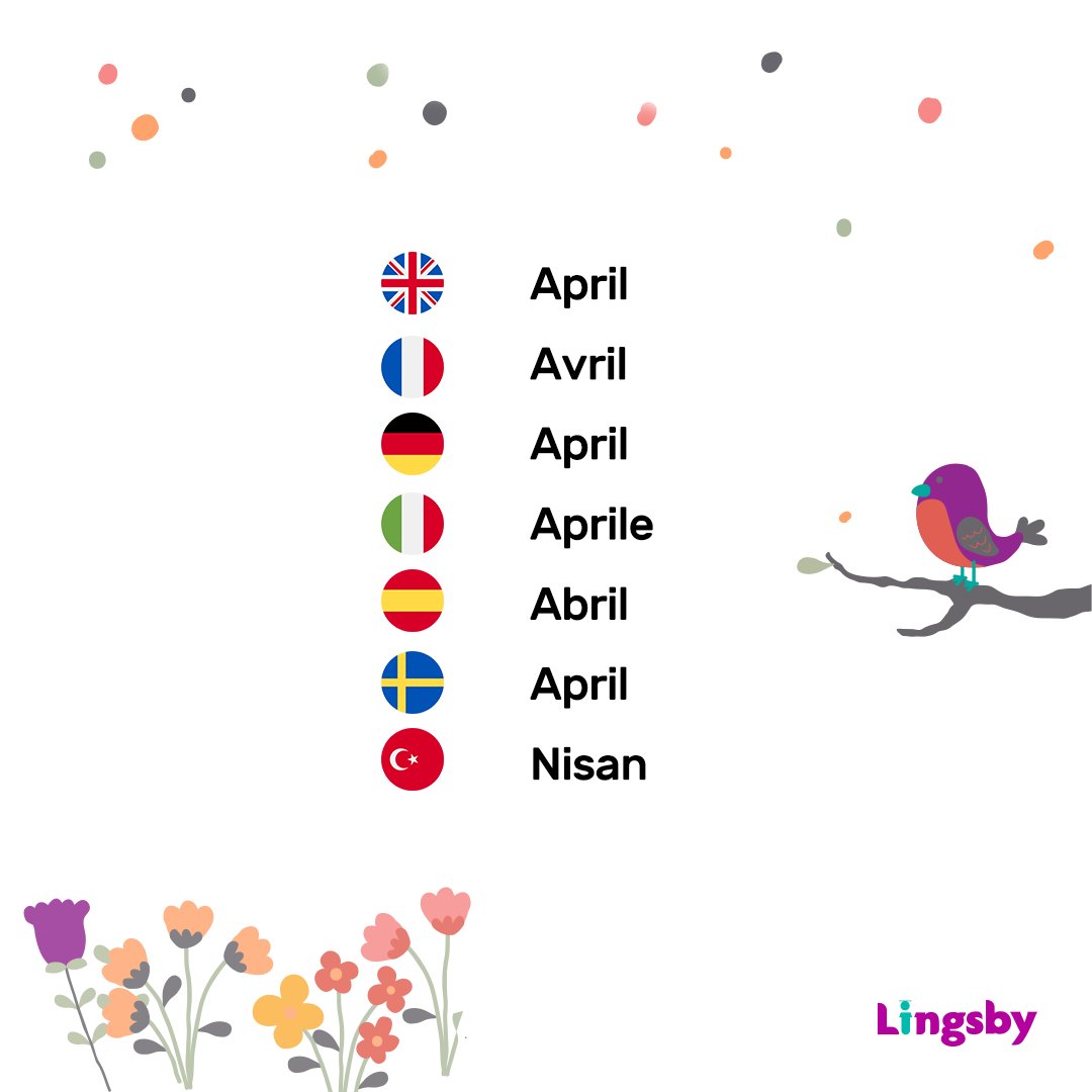 Nisan 🌿🌞

.
.
.
#nisan #april #ingilizce #almanca #ispanyolca #fransızca #isveççe #onlinedilokulu #onlinedilkursu #dilokulu