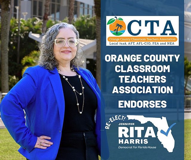 Such an honor to be endorsed by the Orange County Class room Teachers Association! @orangecta I will always fight for our hard-working educators!