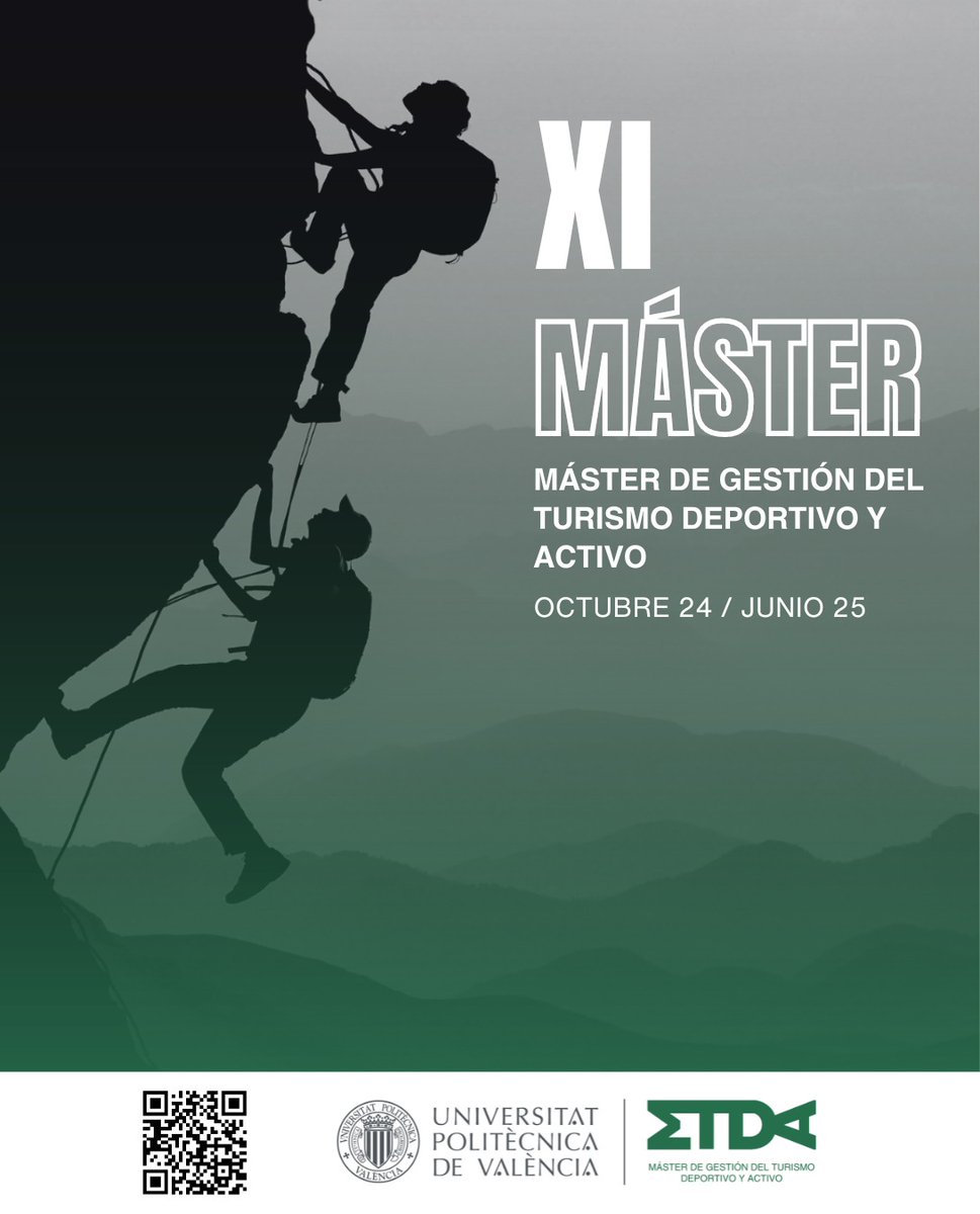 ¡Reserva tu plaza para la XI edición del Máster de Gestión del Turismo Deportivo y Activo, destacado por ofrecer una formación innovadora, impulsando y apostando por esta área!

Gran oportunidad de dedicarte a lo que te apasiona y reserva tu plaza: mdta.es