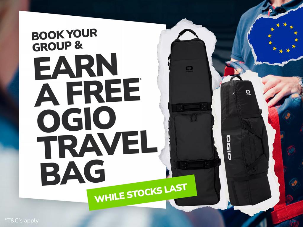 Secure your group and earn a brand new OGIO travel bag! ⛳ ️ Book an EU group trip of 12+ during April, and receive a new OGIO travel bag! 🙌 But hurry, there's only 100 bags available! ⏰ Book now! ⤵️ golfbreaks.com/en-gb/promotio…