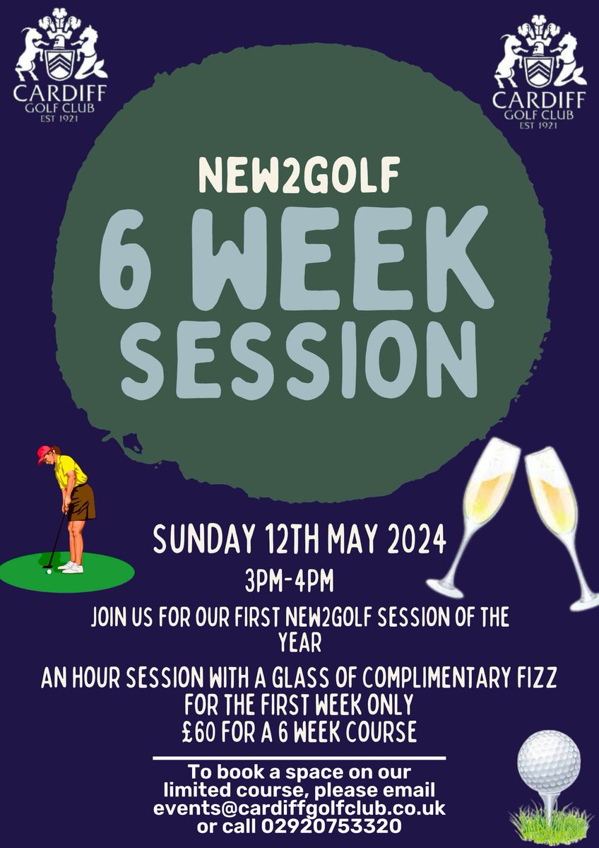 New2Golf is back! Contact us today to reserve your space in our 6-week course. ⛳🥂