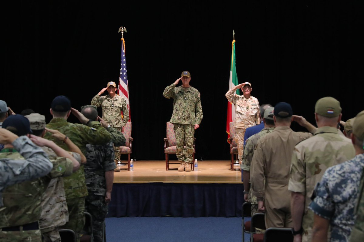 Capt. David Coles, Vice Adm. George Wikoff, and Italian Navy Capt ...