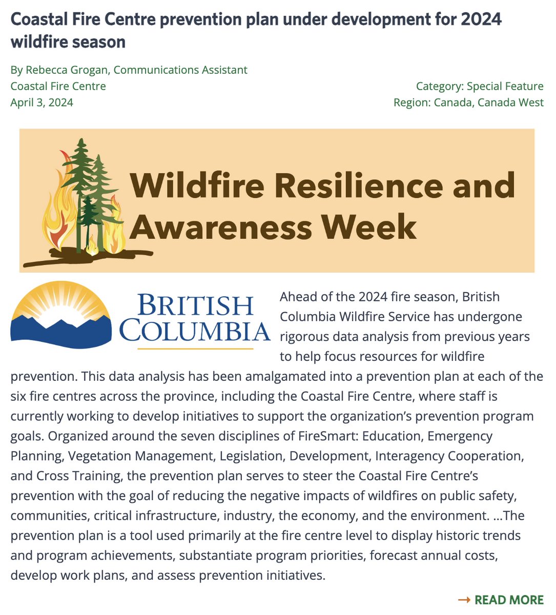 TreeFrogNews's tweet image. As part of the Tree Frog News Wildfire Awareness Week, the Coastal Fire Centre shares this story about their prevention plan - under development for 2024 wildfire season treefrogcreative.ca/coastal-fire-c…