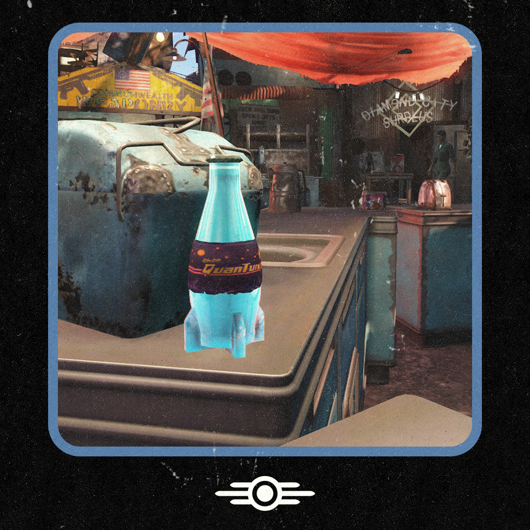 Nuka-Cola Quantum was the last flavor officially developed by the company  before the Great War. Featuring a \, image size:1080x1080