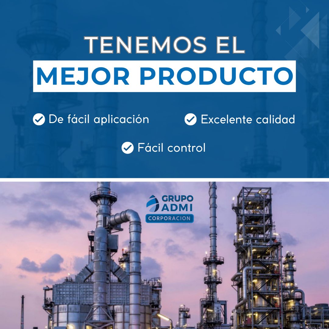grupoadmicorp's tweet image. Para tu refinería ✨tenemos los
mejores productos de fácil aplicación, fácil control y excelente calidad.✅

Contáctanos ahora y conoce todos los beneficios que le otorgara a tu industria este tratamiento📲0414-4309664 o al 0424-4981729.

#GrupoADMI #materiaprima #industrias