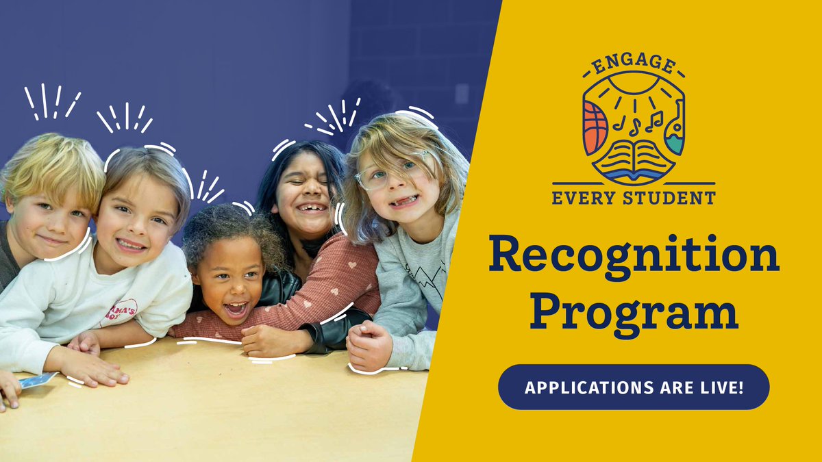 There's just one week left to apply to the Engage Every Student Recognition Program to have your program recognized for its impact on youth! Learn more and submit by April 10: engageeverystudent.org/engage-every-s…