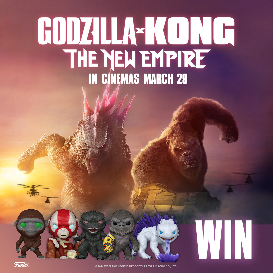 GIVEAWAY! To celebrate #GodzillaXKong in cinemas NOW, we're giving you the chance to #win an epic @FunkoEurope Pop! bundle 💥 Follow & repost to enter. UK residents only. 18+ to enter. Closes April 22 at 12pm. T&Cs: bit.ly/3J4nFLO