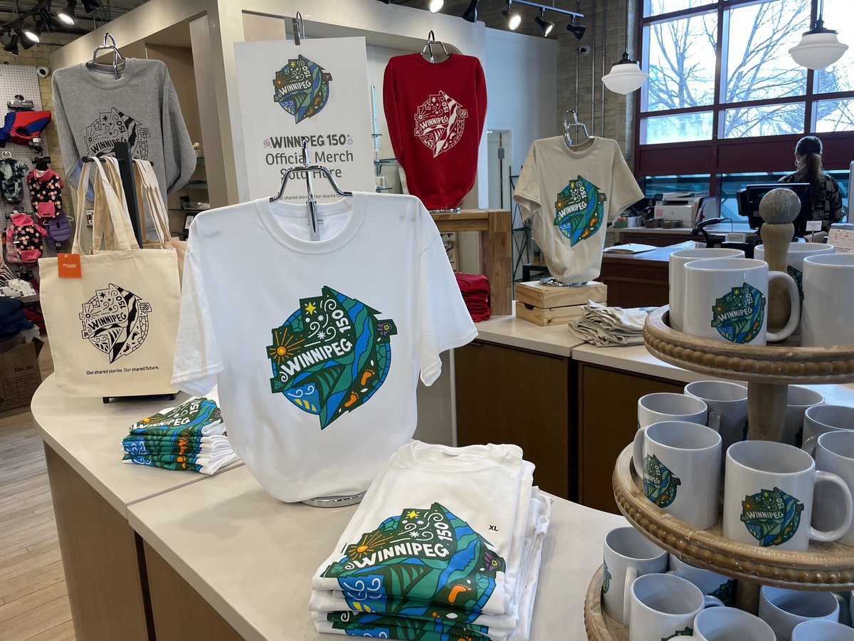 Looking for a new mug or t-shirt to mark Winnipeg’s 150th anniversary? You can purchase official #wpg150 merchandise at the @ForksTradingCo. Visit their store or website for more information: forkstradingcompany.com