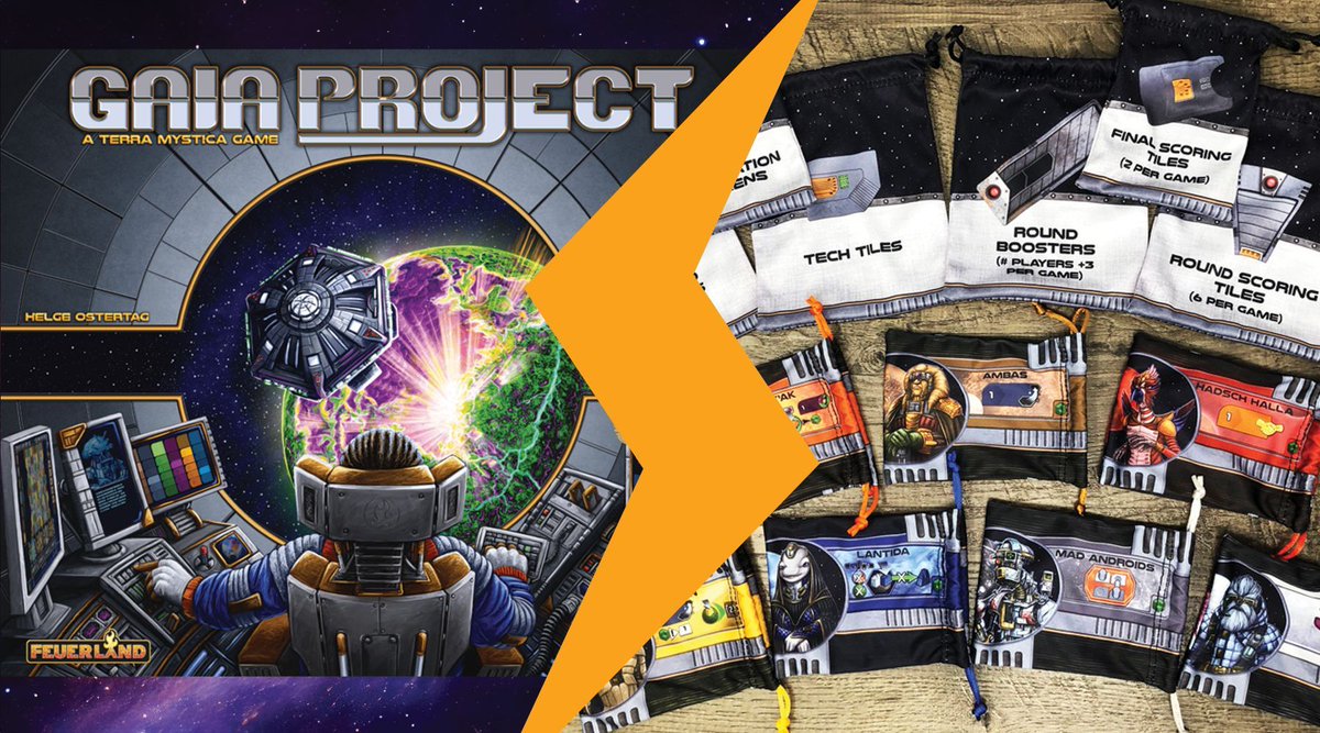 Get the GeekUp bag set for Gaia Project for only $3! Through April 4th at 12 pm (US Central / -5 UTC) mailchi.mp/boardgamegeeks…