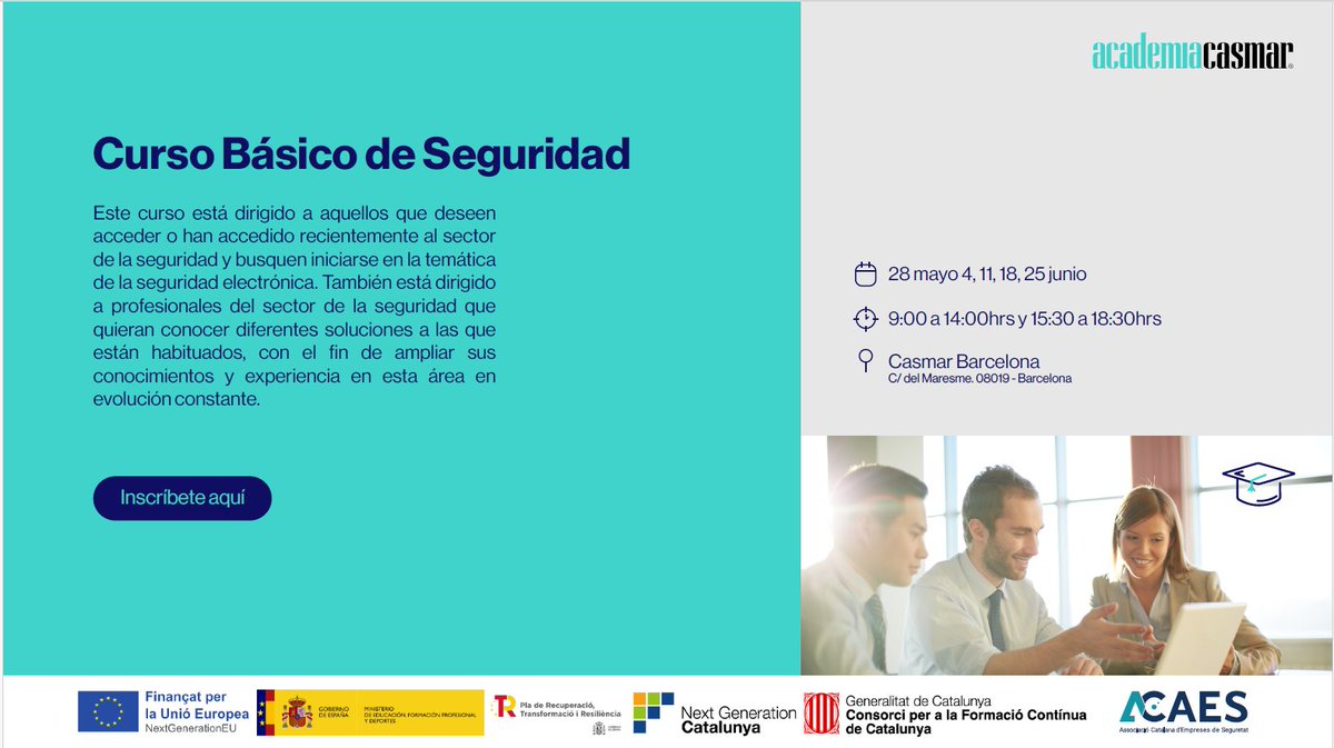 Si quieres adquirir los conocimientos técnicos y prácticos para diseñar un sistema de seguridad,  éste es tu curso. Aprovecha la oportunidad: curso 100% subvencionado.