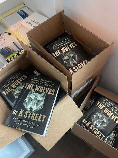 Exciting News! Hardcovers of The Wolves of K Street have arrived at the Mullins house! Book comes out May 7 but available for pre-order now!