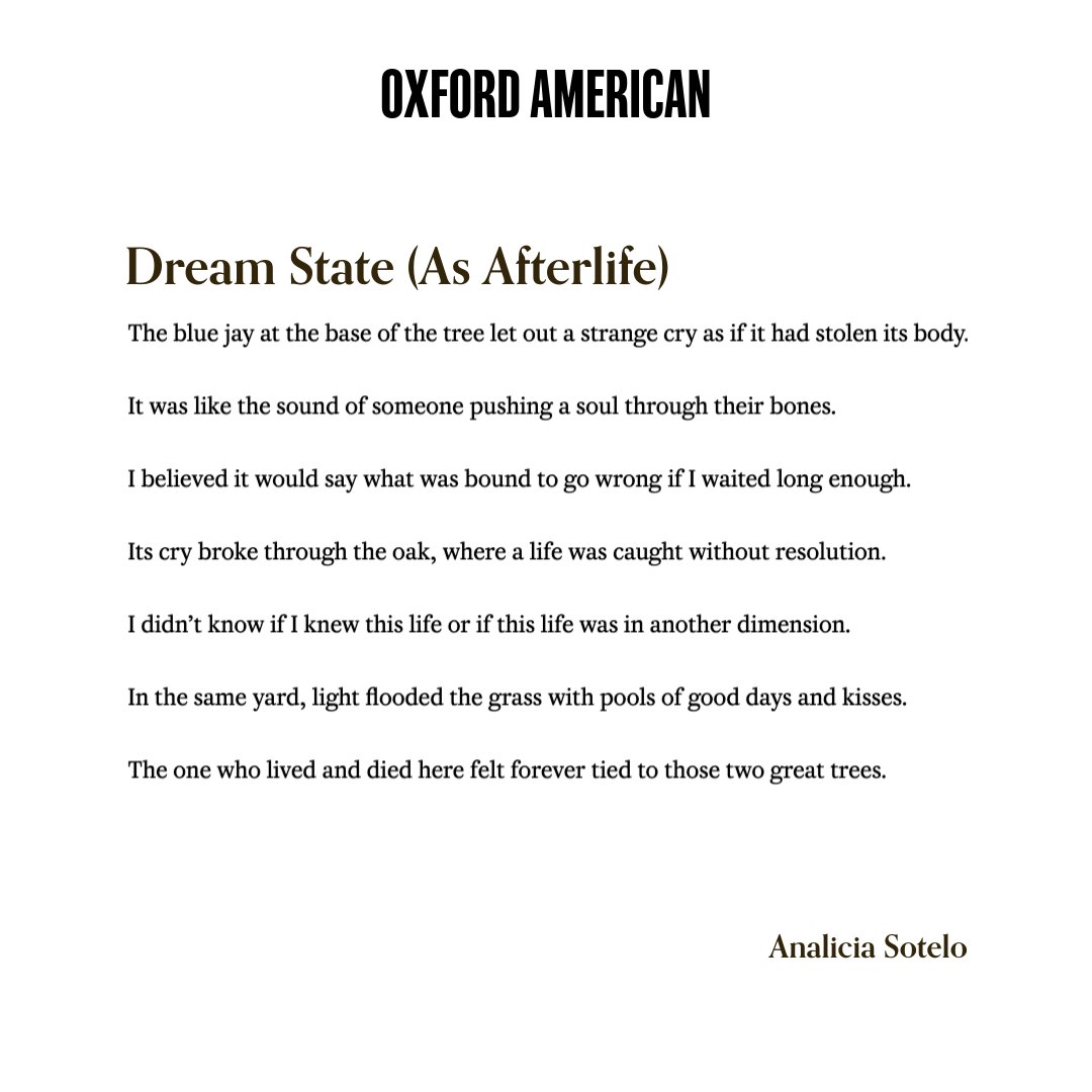 Have you read the poems from “A triptych” by @AnaliciaSotelo in the Spring 2024 Southern Art Issue? oxfordamerican.org/magazine/issue…