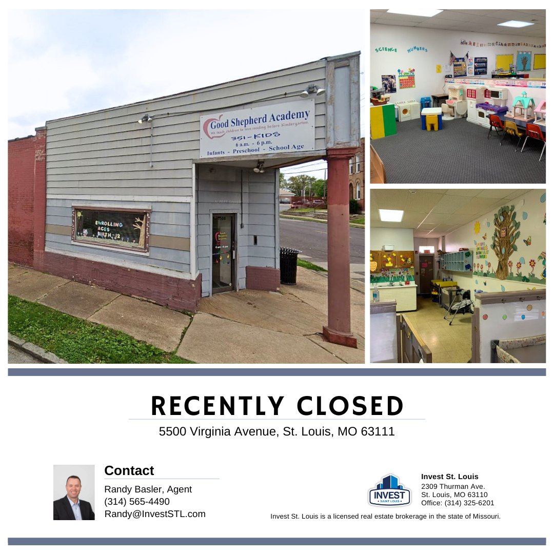 This 4,370 sq. ft. commercial building near Carondelet Park has been sold! 🎉 An ideal investment for entrepreneurs looking to establish or expand their ventures in the area.

#CommercialProperty #RealEstateInvesting #StLouisRealEstate #InvestmentProperty #SoldProperty