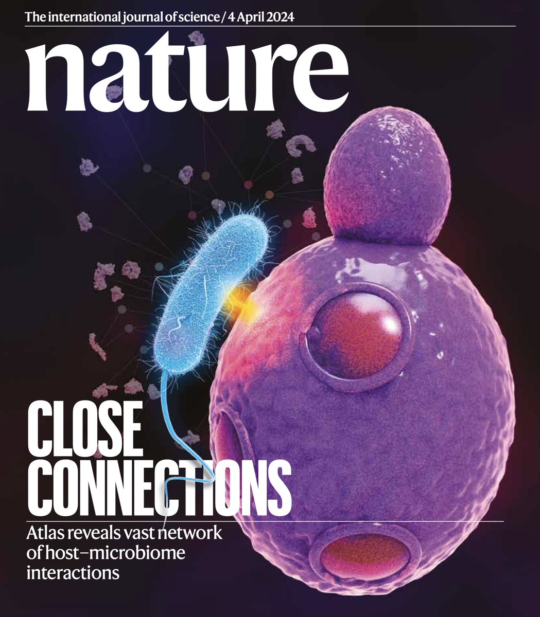 Our latest host-microbiome interactions paper has now landed on the cover of @nature. Immense shoutout to Eric Smith for transforming our research into this breathtaking image. It’s truly a symbiosis of science and art! nature.com/articles/s4158…