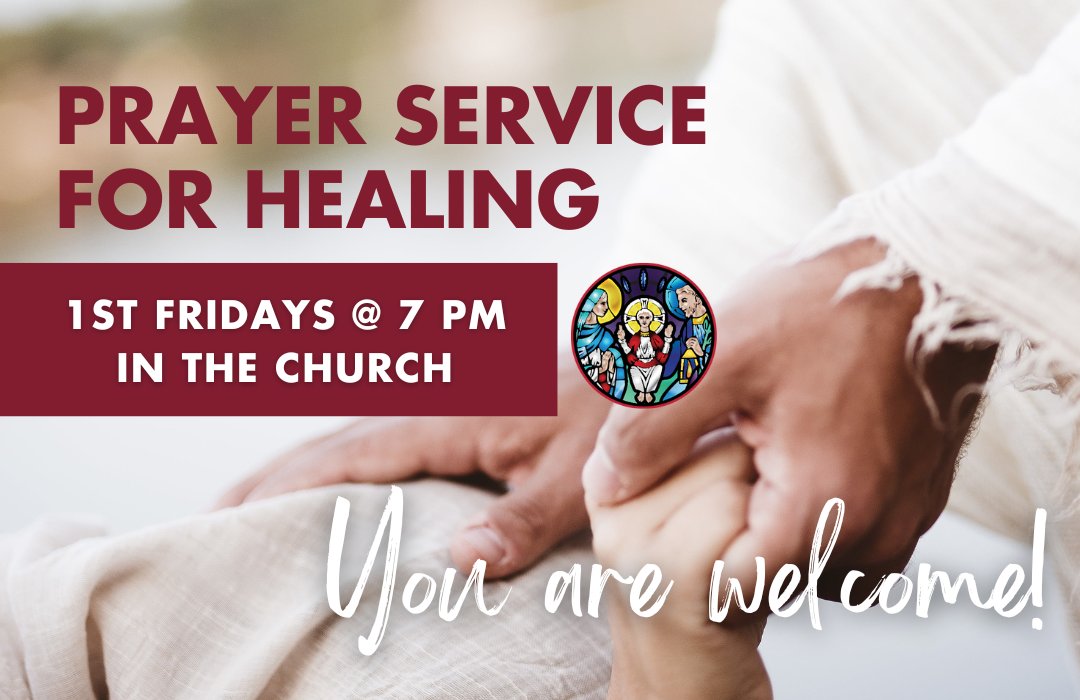 All those who find themselves heavy-laden by ailments of the heart, mind and body are invited to join us this Friday, April 5 for our monthly prayer service for healing. 🙏♥️ Come and encounter the God who answers prayer, who heals us, and who gives us strength! All are welcome!