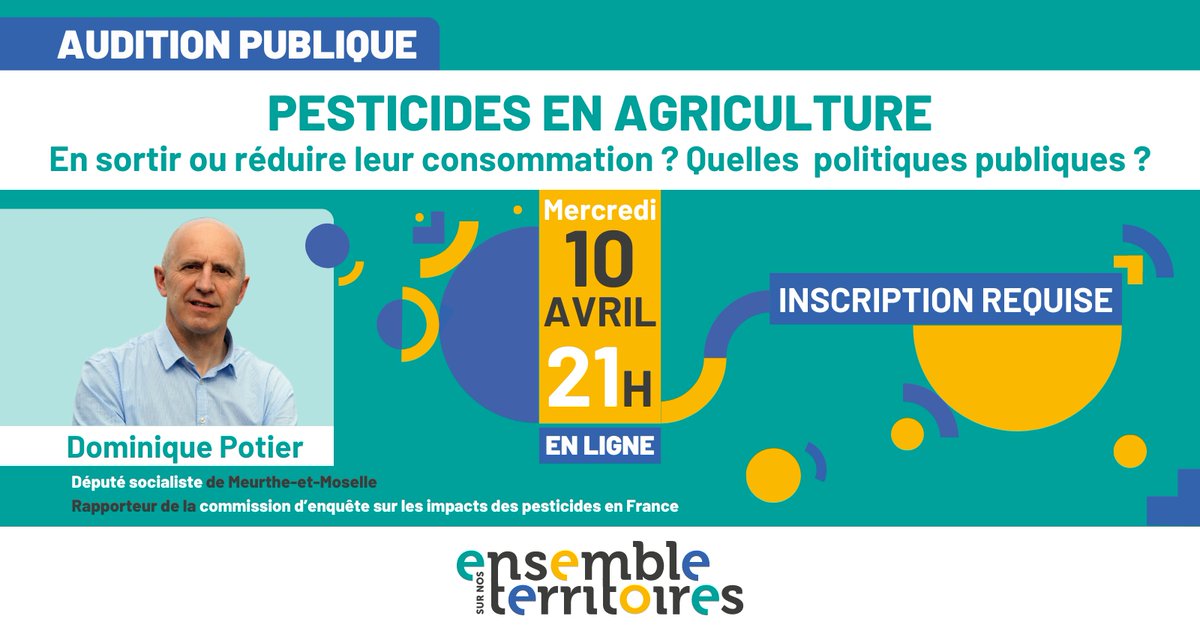 🗓 AUDITION PUBLIQUE | Mercredi 10 avril à 21 h, @PotierDominique viendra nous présenter les résultats de la récente commission d’enquête parlementaire sur les causes de l’incapacité de la France à atteindre ses objectifs de réduction de pesticides en agriculture. Inscription…