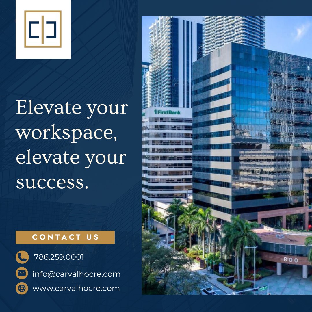 CarvalhoCRE's tweet image. Transform your workspace into a hub of success with our premium commercial properties. 🏢✨

Contact us today for more information.

#WorkspaceElevation
#SuccessJourney
#CommercialRealEstate
#MiamiProperties
#BusinessGrowth
#OfficeSpace
#CarvalhoCommercialRealEstate