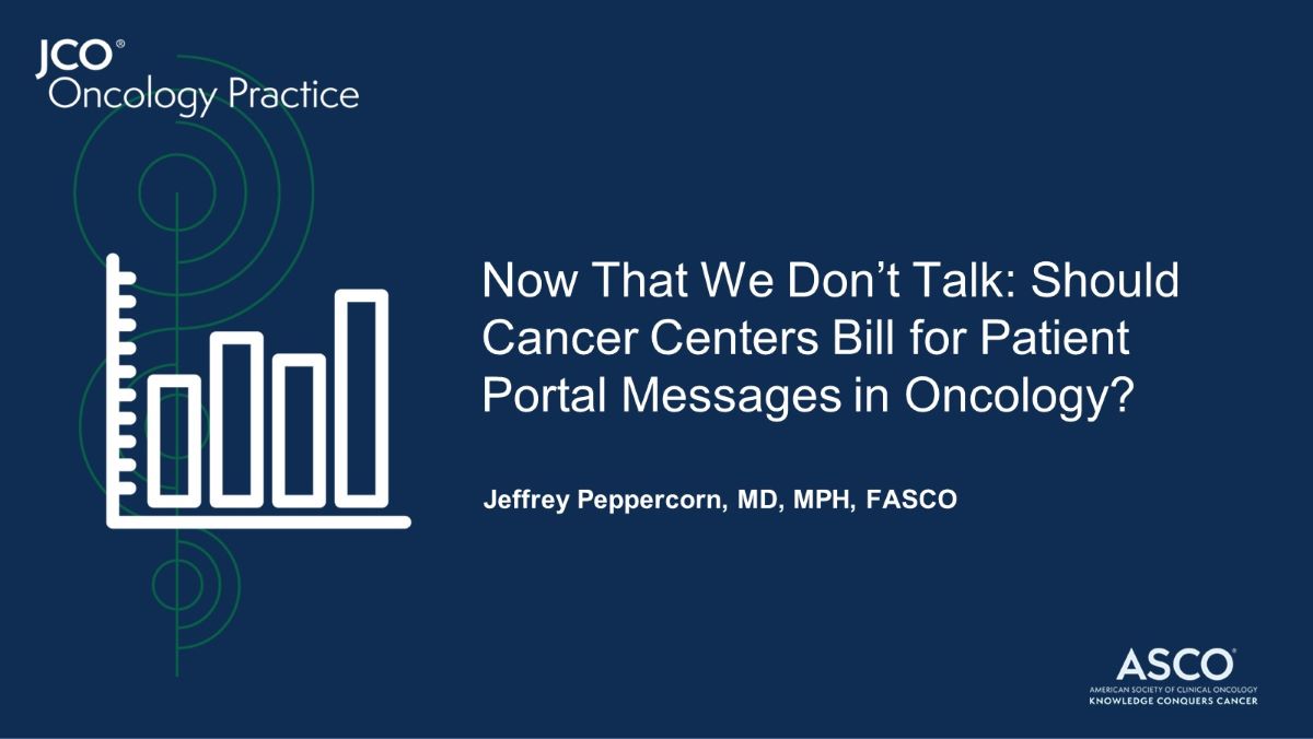 #JCOOP Editorial: 'Should Cancer Centers Bill for Patient Portal Messages in Oncology?' ⌨️ On optimizing portal message management & promoting further research on best practices, potential disparities & the impact of billing by @EthicsdoctorP. ➡️ brnw.ch/21wItMk