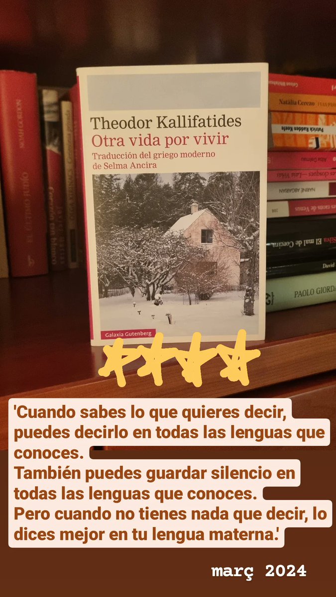 🟣 Otra vida por vivir ✔️ Theodor Kallifatides #lectures2024