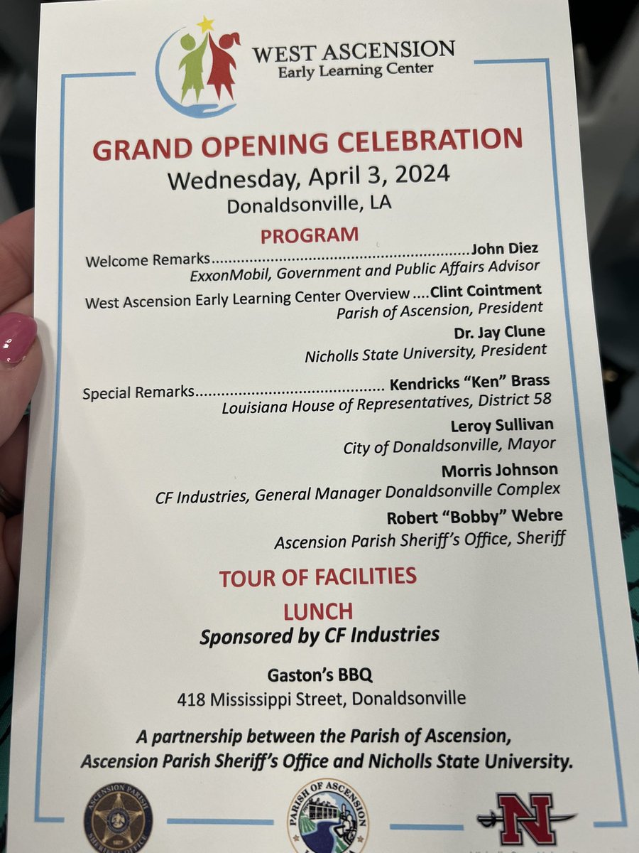 It’s a great day in @ascensionparish celebrating creating #access to #quality #earlycareandeducation with @NichollsState