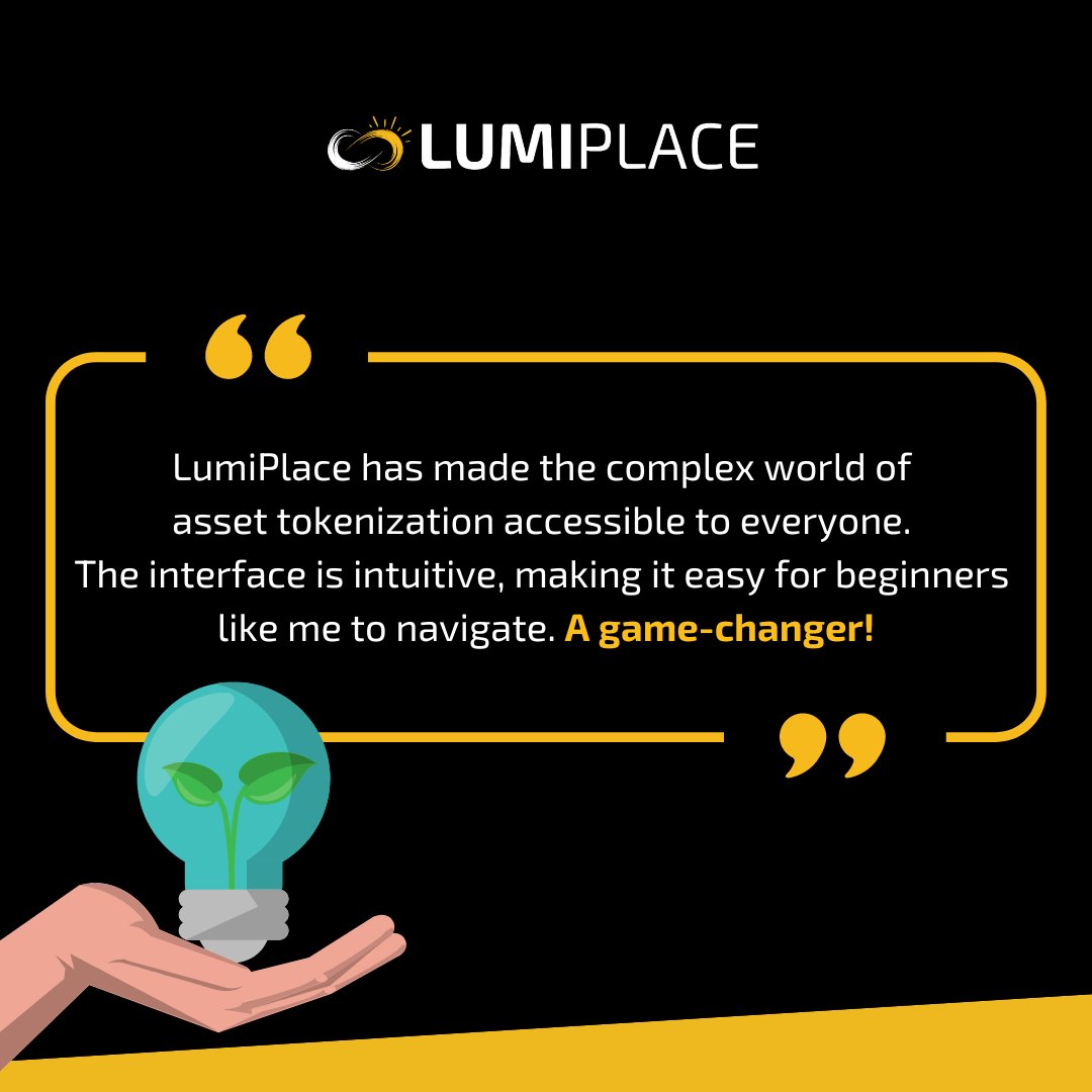 Proud to Share User Reviews from LumiPlace Test-Net Group A We're thrilled to see the positive impact LumiPlace is making! Here's what our pioneering users have to say: 1️⃣ 'Absolutely blown away by LumiPlace's platform. It's not just a breakthrough in asset tokenization - it's