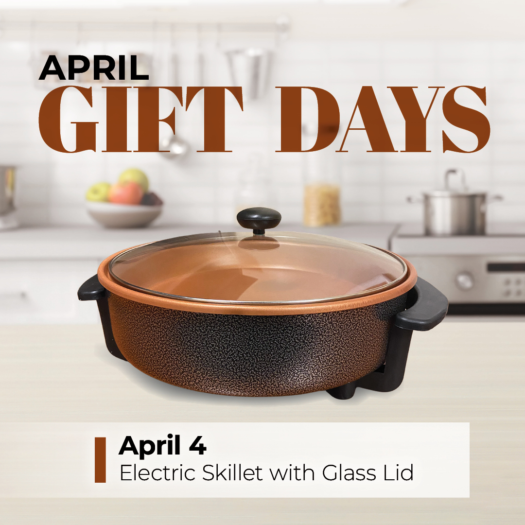 In April, we're COOKING. ♨️ For the appetizer, we've got an ELECTRIC SKILLET on deck! Come on in TOMORROW from 10am - 8pm or while supplies last. See Boyd Rewards for details!* *Earning 50 same-day Tier Credits required.