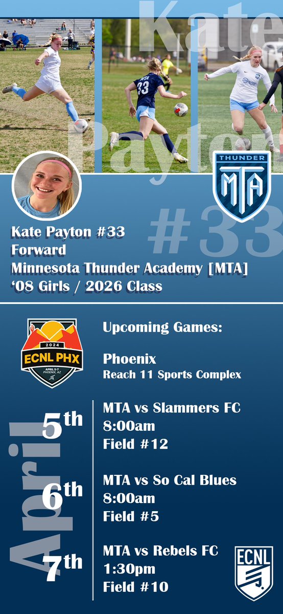 Kate Payton (@katespayton08) on Twitter photo Upcoming games for ECNL Phoenix this weekend! <a href="/ECNLgirls/">ECNL Girls</a> <a href="/ImYouthSoccer/">ECNL/GA/Recruiting/College Soccer</a> <a href="/MTA08ECNL/">mta08ecnl</a> Upcoming games for ECNL Phoenix this weekend! <a href="/ECNLgirls/">ECNL Girls</a> <a href="/ImYouthSoccer/">ECNL/GA/Recruiting/College Soccer</a> <a href="/MTA08ECNL/">mta08ecnl</a>