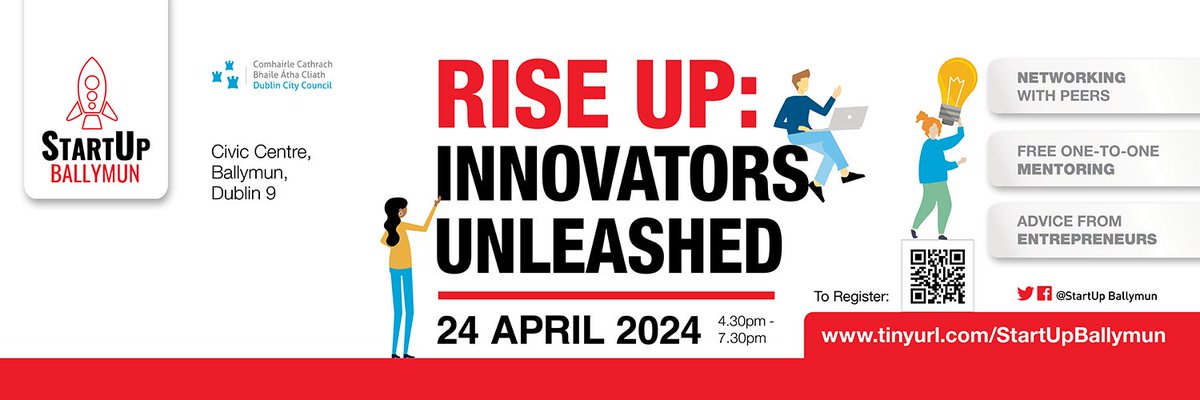 Rise Up: Innovators Unleashed! Book your free ticket for StartUp Ballymun Meet local Early Stage entrepreneurs from Homehop and Quantium #Ballymun Wed, Apr 24 • 16:30  Location: Civic Centre Ballymun, D09 C8P5 Dublin eventbrite.ie/e/startup-ball…