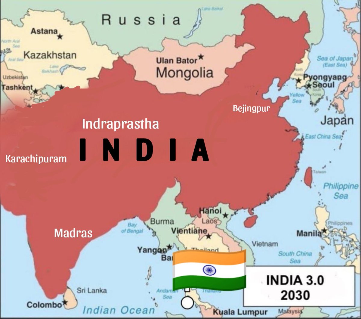 A few days back, China renamed the few places in Arunachal Pradesh. Here is the map of India.