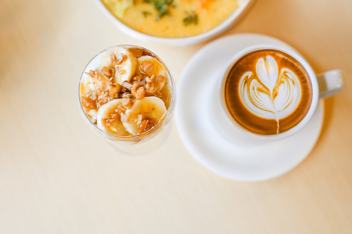 A Banana Split Parfait a day keeps the hunger away! #cafe #denvercafe #denvercoffee #bananasplit
