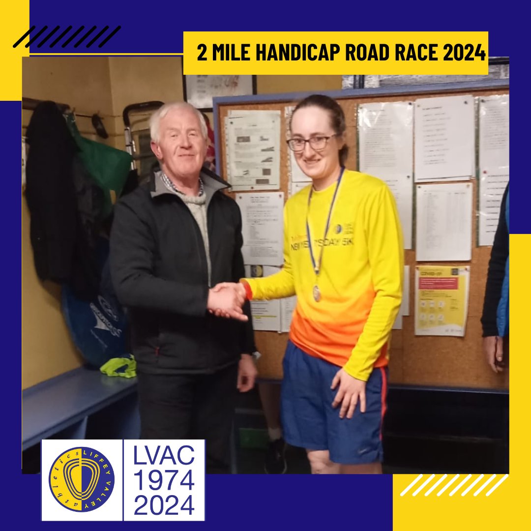 Last night we had our 2 mile handicap road race with 34 men and women competing - Heather Browning was 1st home, with Ruth Murphy 2nd & Jeanne Nicollier 3rd, followed by a swarm of Liffey Valley clubmates as the handicaps unwound on lap 2 of the Polo Grounds circuit.