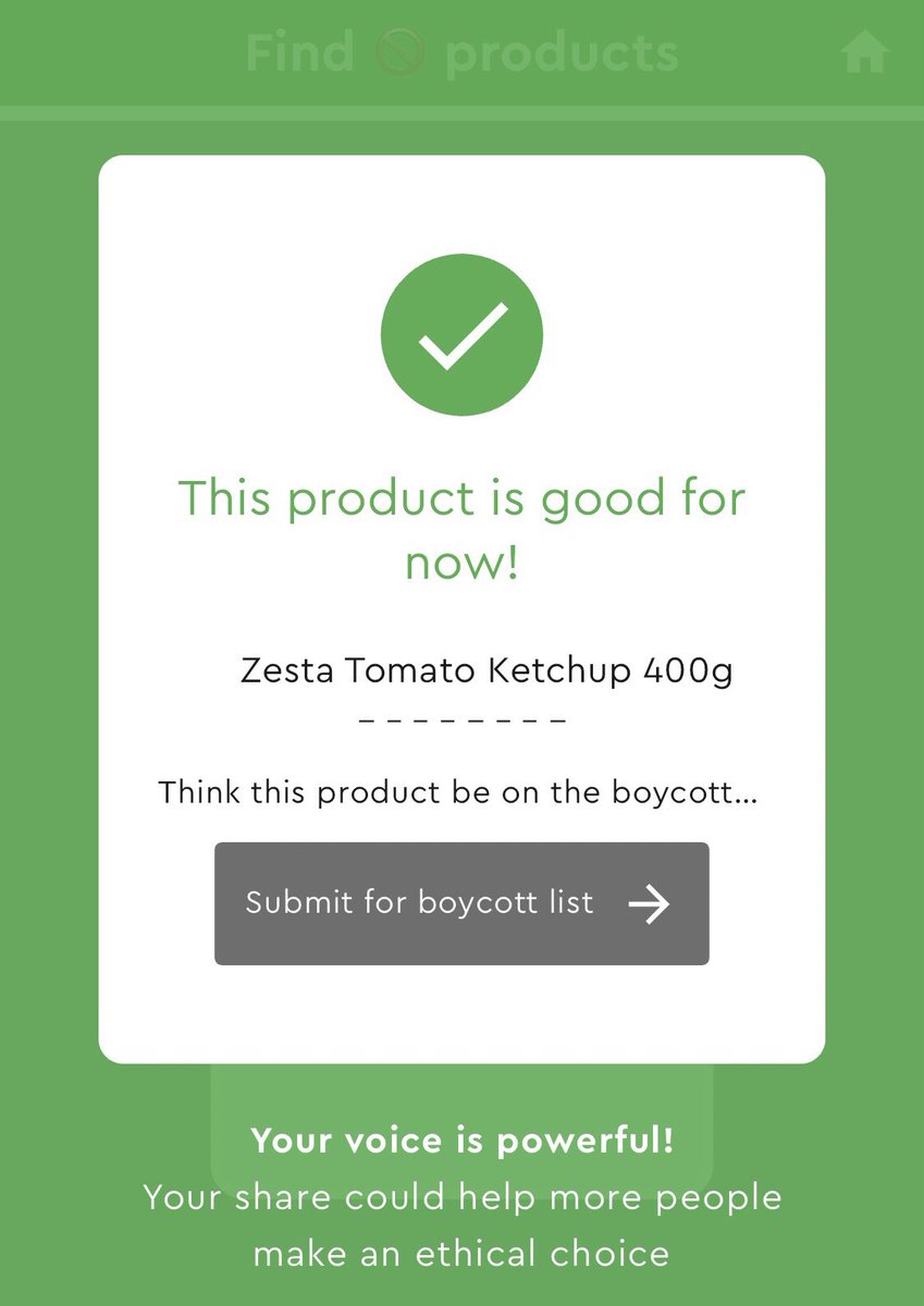 Tried the No Thanks App to scan bar codes before purchasing from the supermarket. Found out that some of the products I was going to buy are on the #boycott list, so I opted for alternatives 

Download the #NoThanks app today and keep free of products associated with Zionists