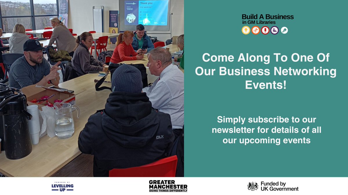 Have you been to one of our business networking events? Join us at one of our #GreaterManchester libraries to meet likeminded startups and entrepreneurs! Subscribe to our newsletter for details of all events! bit.ly/4ck5r6t #entrepreneurs #startups @BIPCGM @GMLibraries