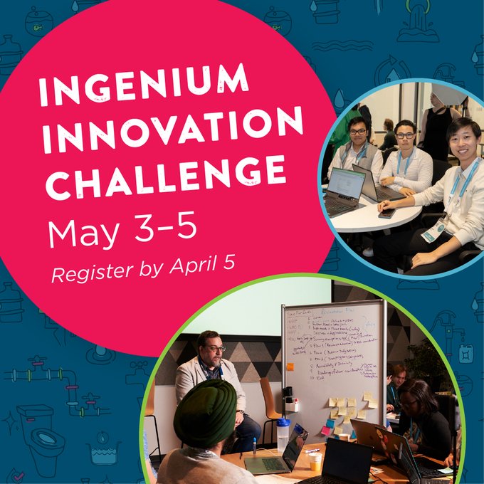 Last call! April 5 is the last day to sign up for the Ingenium Innovation Challenge. Compete in teams to create a digital interactive to raise awareness on clean water and sanitation. The winning team will be awarded $2,500 and more! Sign up at: IngeniumCanada.org/innovation-cha…