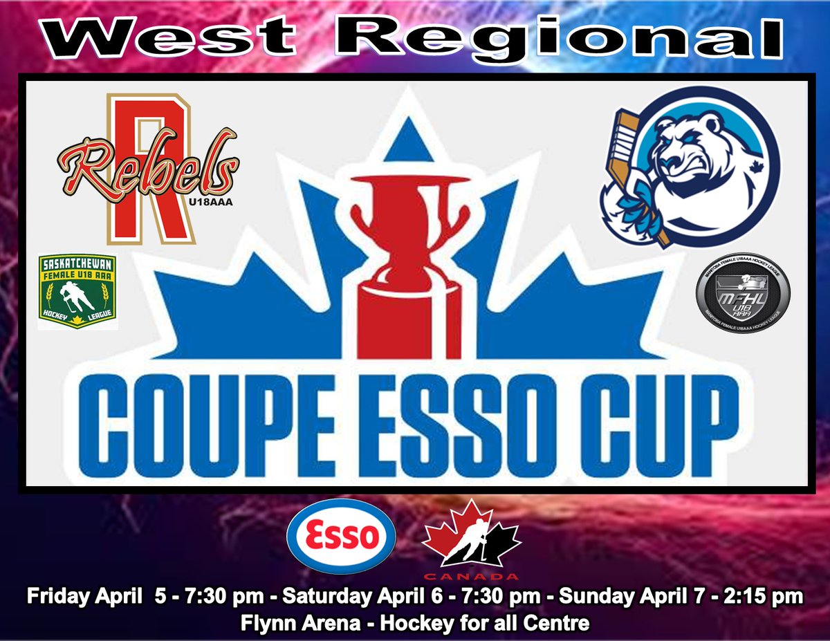 2 Days Till Puck Drop- @ReginaRebels vs @WinnipegIceAAA- @HockeyCanada Esso Cup West Region Championship. @hockeymanitoba @hockeysask @SaskFemaleAAA @GameOnHockey @staylorsports @darryl_gershman @IceWaveMediaMB @The_GShow_ @mikegerl @GShowPodcast - #EssoCup2024 - CATCH THE ACTION