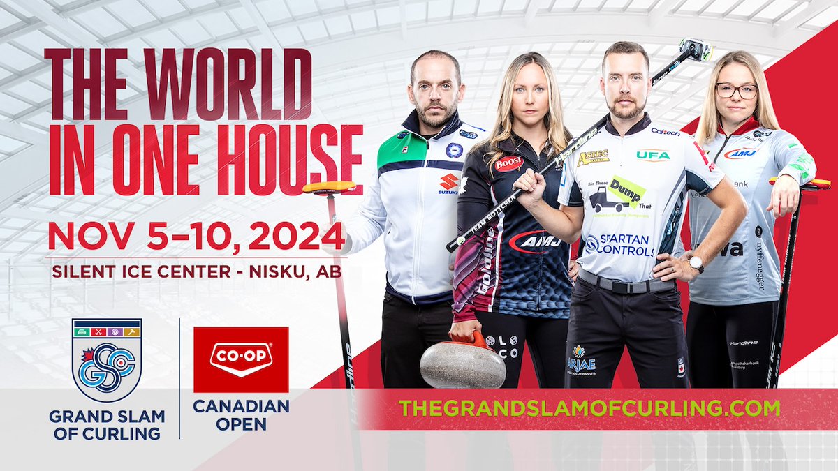 We are pleased to announce Silent Ice Center in Nisku, Alberta, will host next season's @CoopCRS Canadian Open, Nov. 5-10. 🎟️ Early bird full tournament passes are now on sale: canadianopen.goigniter.com | #curling #GSOC 🥌