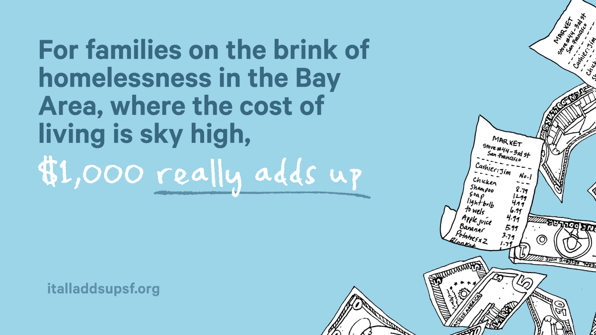 It All Adds Up is a new guaranteed basic income pilot for families who have experienced homelessness in the Bay Area. 225 families will get $1,000/mo for one year. The study is a 5-year RCT. @hamiltonfamilies @compasssf @googleorg @furmancenternyu @jpal