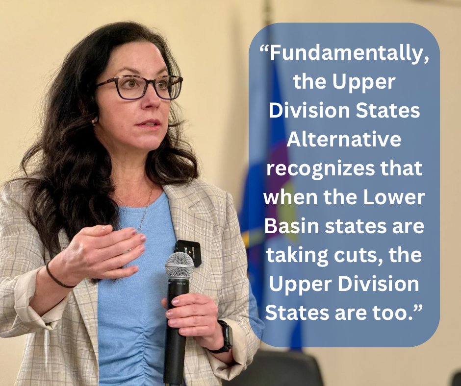 I presented on #CoRiver UDS Alternative at the CO State Capitol today and emphasized how the Upper Basin regularly takes cuts to our water use in response to hydrology and climate change. Thank you to @WaterEdCO for hosting this educational event for legislators! #coleg