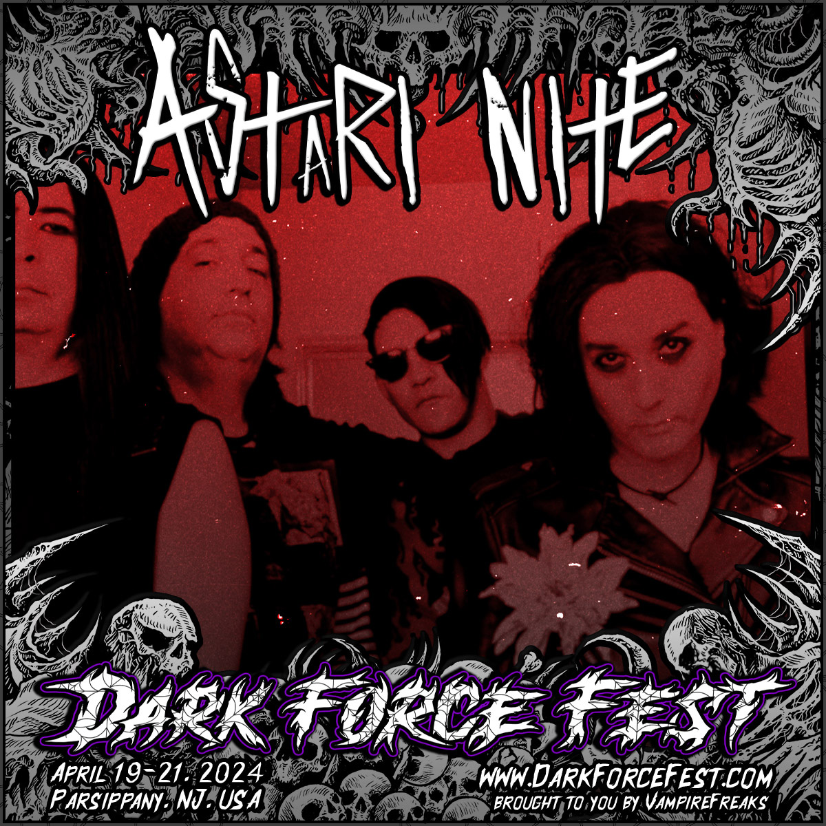 Dark Force Fest Weekend is pretty soon! Astari Nite performs on Saturday the 20th, alongside so many beautiful bands. Better get your crucifix, I mean cigarette’s (don’t smoke, its bad), Oh geez, I mean tickets before its way too late.