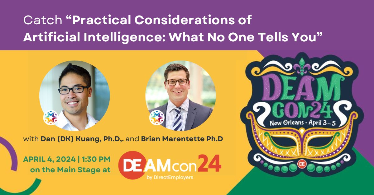 📣 Hey #DEAMcon24 attendees! Make sure you mark your calendars for this must-see session on the Main Stage tomorrow. Don't miss out on insights from these industry rockstars! 🌟 #BCGi #IndustryExperts #AIinHR #BCGi